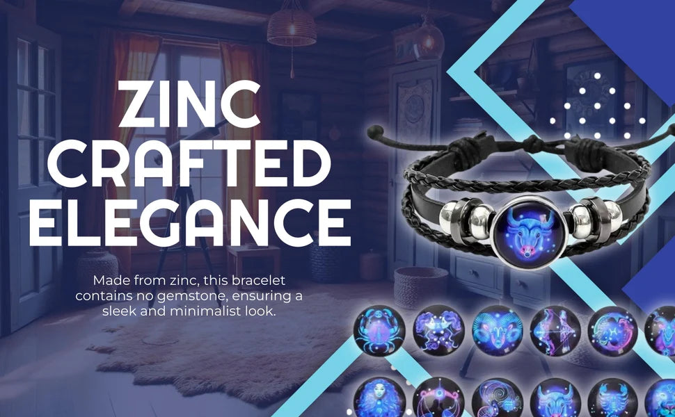 🔥Zodiac Constellation Black Leather Guardian Bracelet 🔥✅